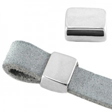 DQ Metall Schieber für flach 10mm Leder / band Antik silber